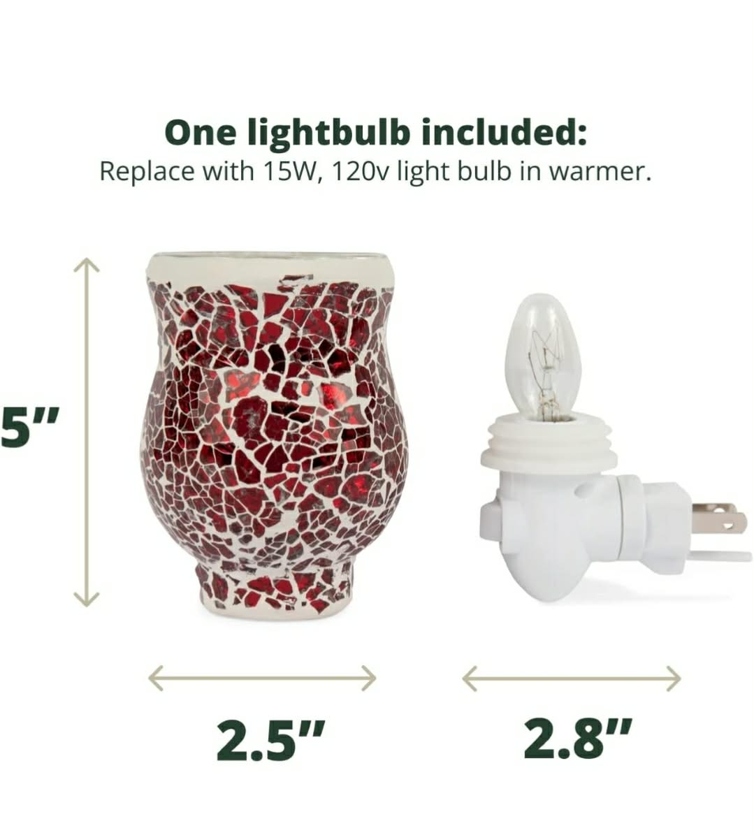 Plug-In Wax Warmer | Cinnamon Red Mosiac Glass